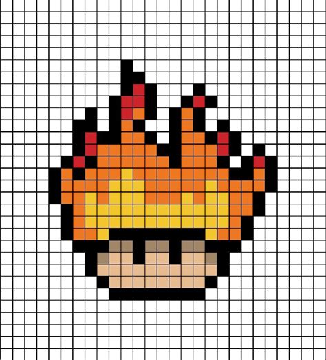 Fire Mushroom Pixel Art en 2023 | Pixel art, Dibujos fáciles, Dibujo ...