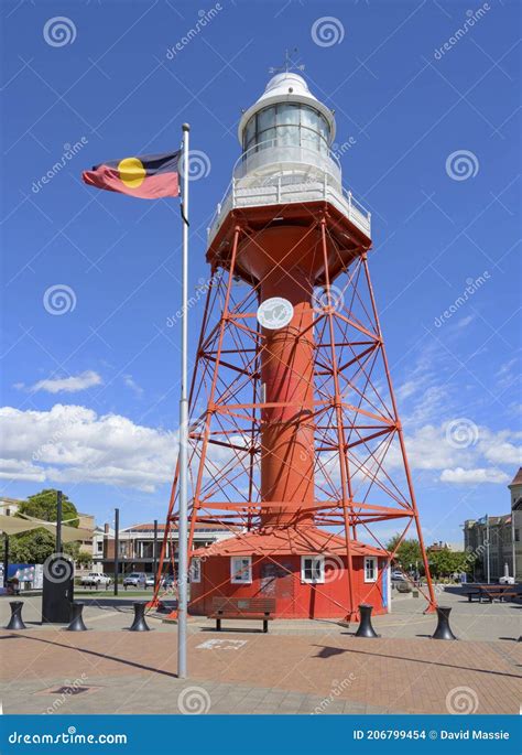 Port Adelaide Lighthouse editorial stock image. Image of flagpole ...