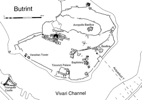 -Map of Butrint with archaeological monuments (IWA). | Download ...