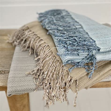 Throw Linen/cotton Herringbone - Carnival Homewares