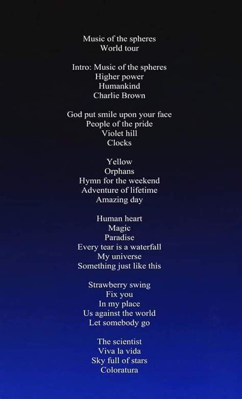 I found this setlist on Twitter, is true? : r/Coldplay