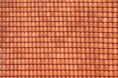 Roofing texture. Red corrugated tile element of roof. Seamless pattern ...