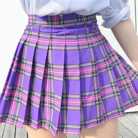 KAWAII LAVENDER PURPLE PLAID SKIRT – kokopiecoco