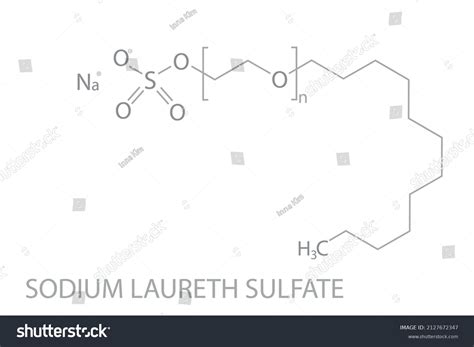 Sodium Laureth Sulfate Molecular Skeletal Chemical: стоковая векторная ...