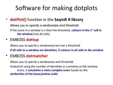 Dotplots for Bioinformatics