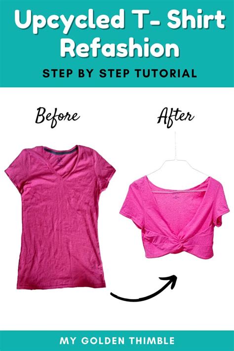 DIY Crop Top with a regular T-shirt. Easy Upcycled Tutorial.