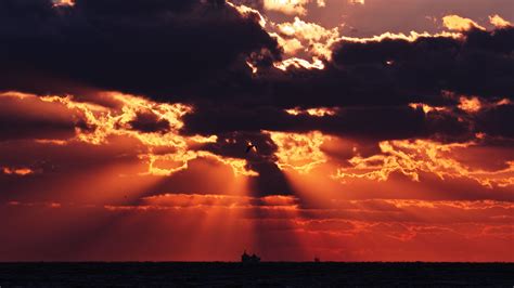 Download wallpaper 3840x2160 sunset, sea, clouds, dark, dusk 4k uhd 16: ...