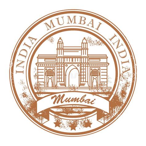 Mumbai, India stamp. Grunge rubber stamp with ship and the word Mumbai ...