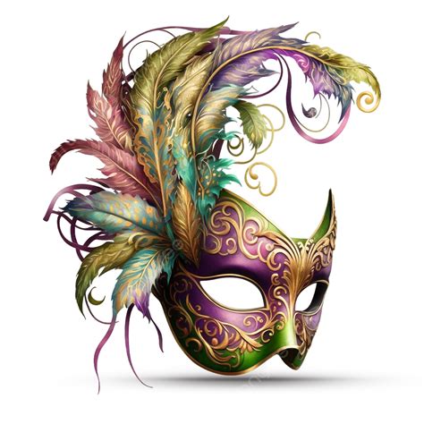 Colorful Feathers Mardi Gras Barazil Carnival Mask Transparent ...