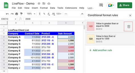 Conditional Formatting in Google Sheets: Explained | LiveFlow