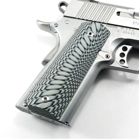 1911 Custom Made Pistol Grips Black/Grey G10 Full Size