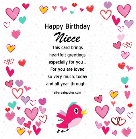 Birthday Card For Niece Quotes. QuotesGram