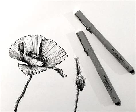 How to Draw Flowers with Pen and Ink | Flower drawing, Flower drawing ...