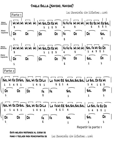Jingle Bells - Navidad Navidad - piano - partitura simplificada 2 ...