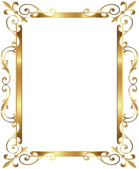 Instant Download Golden Frame Border Clipart Gold Digital By Clip Art ...