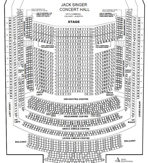 Seating Chart | Jack Singer Concert Hall Tickets | Calgary, Alberta