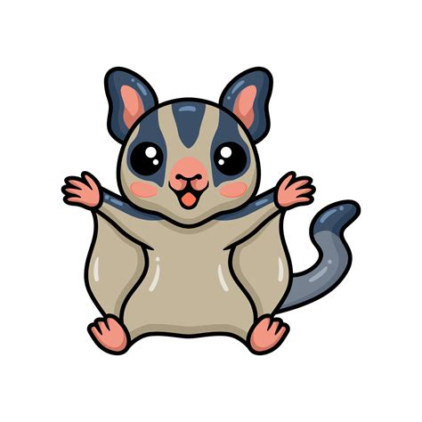 Cute little sugar glider cartoon posing 11960681 Vector Art at Vecteezy