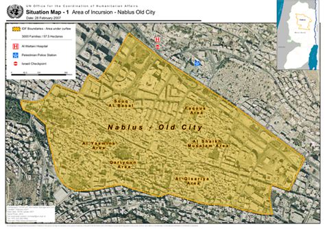 Occupied Palestinian Territory: Situation Map - 1 Area of Incursion ...