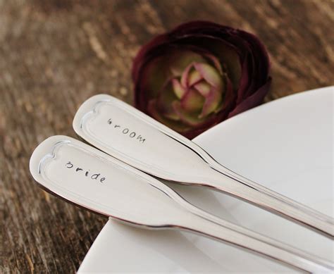 Personalized Wedding Cake Forks Hand Stamped The Way You Like