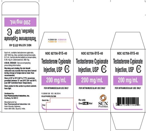 Testosterone Cypionate - FDA prescribing information, side effects and uses