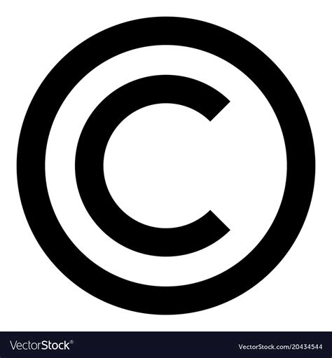 Copyright symbol icon black color flat style Vector Image