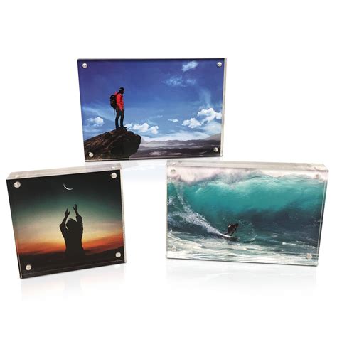 Floating Picture Frame Set - Includes 1x 5x7", 1x 4x6" & 1x 4x4 ...