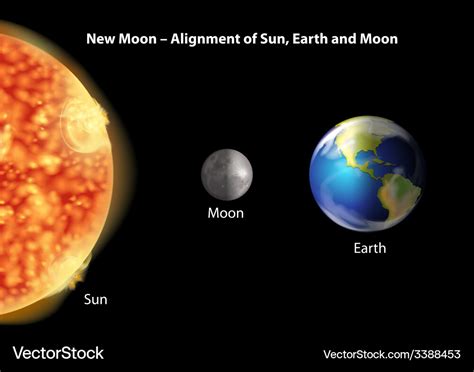 Alignment of sun earth and moon Royalty Free Vector Image