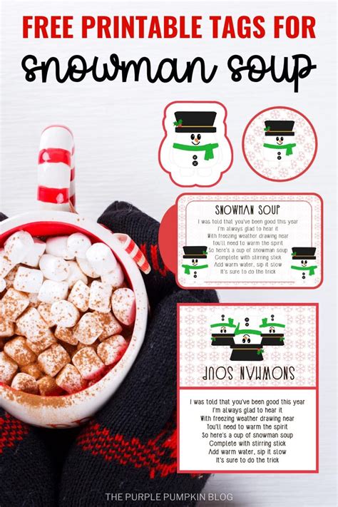 Snowman Soup Labels + Tags - Free Printables | A Fun Christmas Gift!