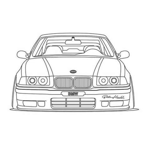 E36 Sketch | Bmw design, Car stickers funny, Bmw e36 | Bmw sketch, Car ...