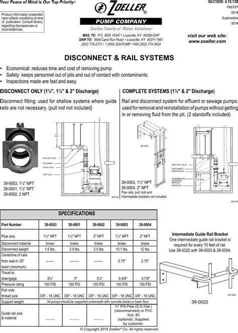 537320 1 Zoeller Disconnect And Rail Systems Brochure User Manual