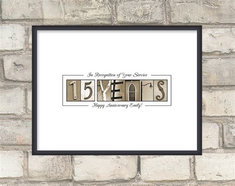 15 Year Work Anniversary Gift Personalized Employee - Etsy