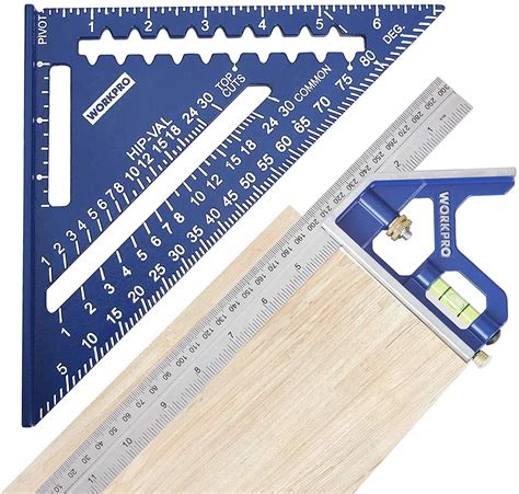 WORKPRO Rafter Square and Combination Square Tool Set, 7 IN. Aluminum ...