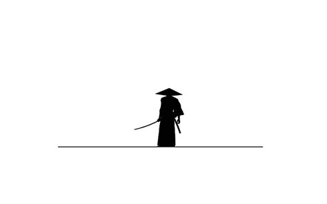 Samurai, minimal, white backgrounds, creative, loneliness concepts ...