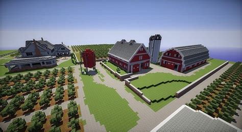 Minecraft Farm house red barn fields building ideas 5 | Minecraft farm ...