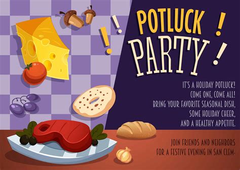 Potluck Vector Invitation Template - Designious