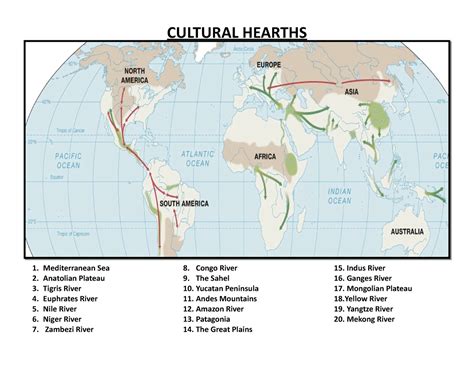 3.1 Worksheet - Cultural Hearths and Territories Map - CULTURAL HEARTHS ...