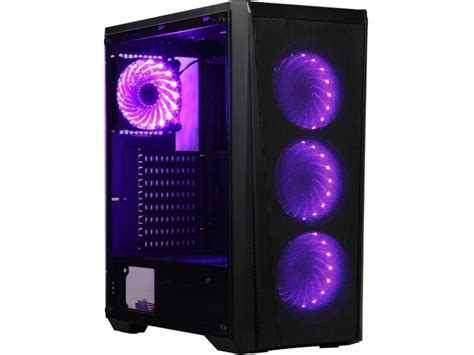 DIYPC Trio-VX-RGB Black Dual USB3.0 Steel/ Tempered Glass ATX Mid Tower ...