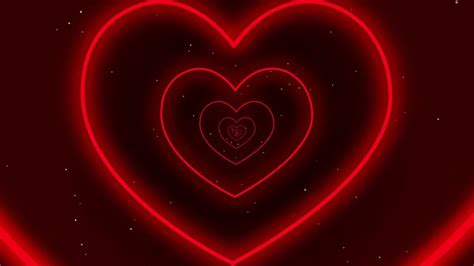 Free Neon Red Lights Love Heart Tunnel Tik Tok Trend Background Loop 1 ...