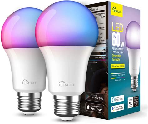 Smart Light Bulbs 2 Pack, Treatlife 2.4GHz Music Sync Color Changing ...