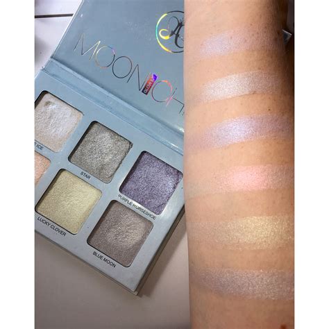 Swatches of the Anastasia Beverly Hills 'Moonchild' Highlighter Palette ...