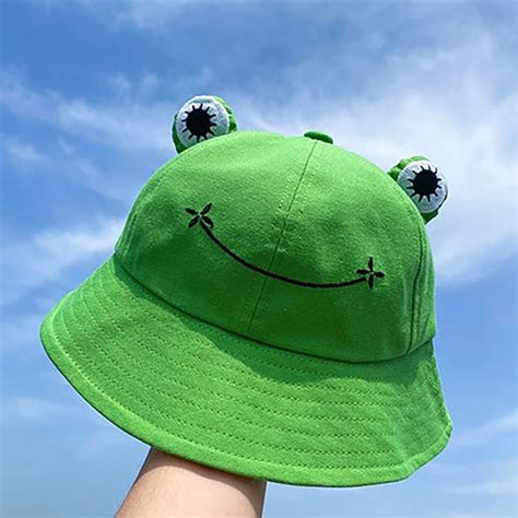 Frog Hat Kawaii Cute Frog Bucket Hat Aesthetic Women Outdoor | Etsy