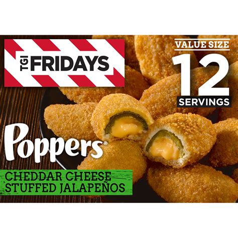 TGI Fridays Frozen Snacks & Appetizers Cheddar Cheese Stuffed Jalapeno ...