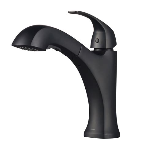 KRAUS Oren Matte Black Finish Dual Function Pull-Out Kitchen Faucet ...