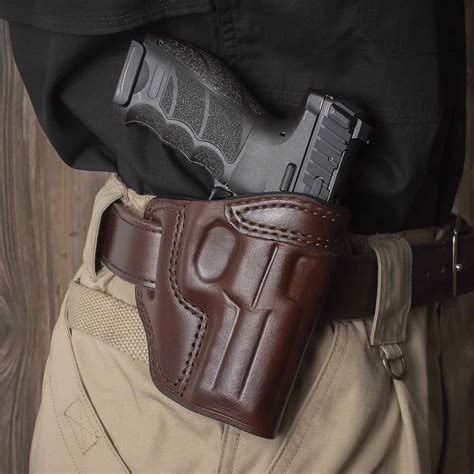 Quickship HK VP9 OWB Leather Holster - Texas Strong Side