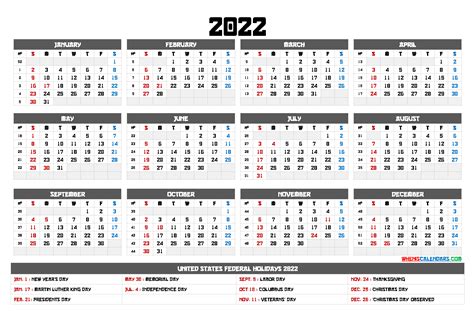 2022 Calendar with Week Numbers Printable – 6 Templates