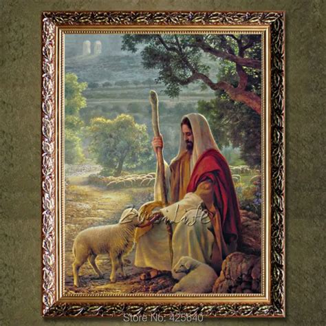 Jesus Christ and sheep home decoration painting Giclee wall stickers ...