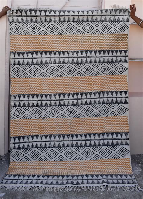 Large 8x10 Ft Indian Rugs Cotton Rug Woven Rug Area Rugs - Etsy