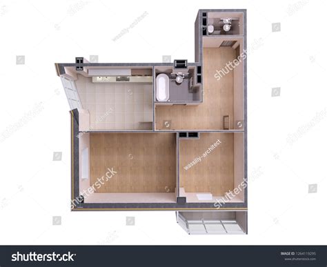 Floor Plan Top View Apartment Interior Stock Illustration 1264119295 ...