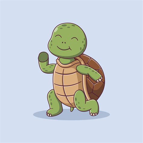 Cute Turtle Cartoon Dancing. Turtle Icon Concept. Flat Cartoon Style ...