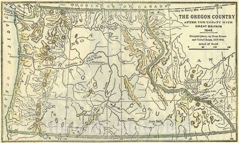 Historic Map : 1846 The Oregon County. After the Treaty with Great ...